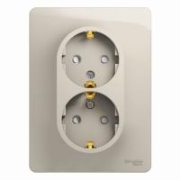 SE Glossa Молочный Розетка 2-ая с/з со шторками (в сборе)