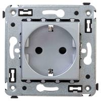 DKC Avanti Закаленная сталь Розетка 2P+E со шторками