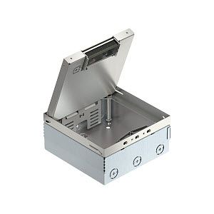 OBO Bettermann Лючок UDHOME4 2V пустой, для 6хModul45 (с выемкой 15 мм под напольное покрытие, нержавеющая сталь)