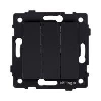 Выключатель 3-клавишный 10А/250В, черный матовый Kollinger REA-S-012BM для Aspekt, Eleganz, Reflex