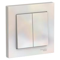 SE AtlasDesign Жемчуг Выключатель 2-клавишный сх.5, 10АХ, в сборе