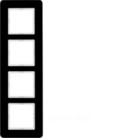 Berker Q.7 Стекло Черный Рамка 4-местная