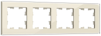 IEK BRITE Рамка 4-мест. РУ-4-2-БрВа стекло ванильный