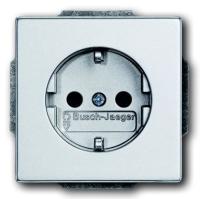 ABB Solo/future Розетка с/з 16А 250В с защ. шторками, серебристый алюминий