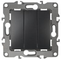 ЭРА 12-1107-05 Выключатель тройной, 10АХ-250В, IP20, 12, Антрацит