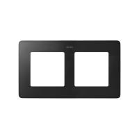 Simon S82 Detail Рамка на 2 поста матового черного цвета с основанием черного цвета