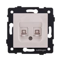 Розетка двойная Ethernet RJ45 Cat.6, кашемир матовый Kollinger REA-019CM для Aspekt, Eleganz, Reflex