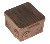 EKF PROxima Коробка распаячная КМР-030-031 с крышкой (80х80х50) 7 мембранных вводов тёмное дерево IP54