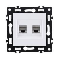 Розетка двойная Ethernet RJ45 Cat.6, белый Kollinger Asthetik AS-018WH