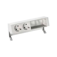 Simon 400 Белый Настольный розеточный блок, 2х2P+E, 2 пустых модуля