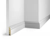 Плинтус AP05 под покраску, белый, 70x16x2400 мм, МДФ, с пазом