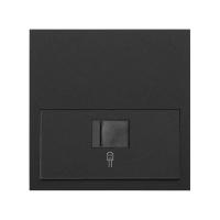 Simon 100 Черный матовый  Кит 1 пост, фронт. Накладка на 1 розетку RJ45