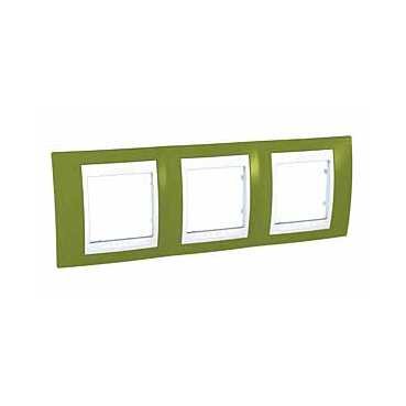 Schneider Electric Unica Хамелеон Фисташковый/Бел Рамка 3-ая горизонтальная
