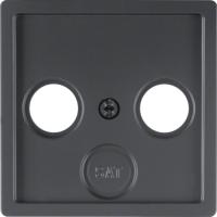 Berker Q Антрацит с эффектом бархата Центральная панель для антенной розетки, 2 и 3 отверстия