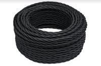 BIRONI Черный матовый Витой провод 3*0,75 150м