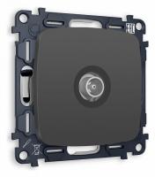 Комплект механизма TV розетки проходной OMEGA MO913030 Графит мягкое касание 5-1000 MHz 4dB QUANT