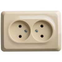 SE Этюд наруж Крем Розетка 2-ая угловая б/з без шторок 16А 250B