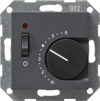 Gira S-55 Антрацит Термостат с размык.контактом, выкл. и контр.лампой