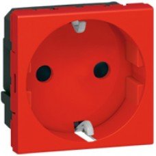 Legrand Mosaic Красный Розетка 2м 2К+З Немецкий стандарт