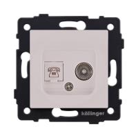 Розетка двойная TV (мама) + телефонная розетка RJ11, кашемир матовый Kollinger REA-013CM для Aspekt, Eleganz, Reflex