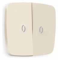 Лицевая панель OMEGA (Бежевый матовый) для 2-кл выключателей с подсветкой QUANT OP3240