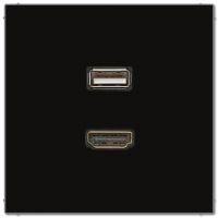 JUNG Мультимедиа разъём, чёрный