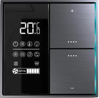 Donel Многофункциональный комнатный термостат KNX, ЖК-экран, встроенный датчик температуры, космический серый, DTS5392SG
