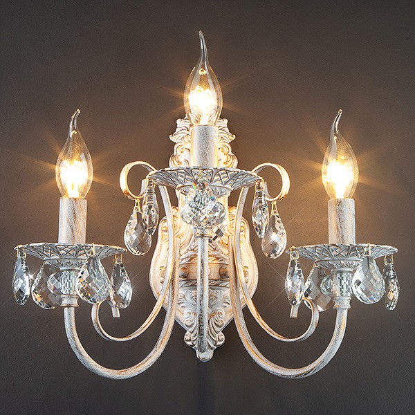 Бра с хрусталем 3305/3 белый с золотом Eurosvet Alda