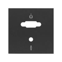 Simon 100 Черный матовый  Накладка розетки VGA + Mini-Jack