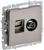 IEK BRITE Роз. двойная TV+RJ45 кат.5E РТВ/РК12-БрШ шамп.