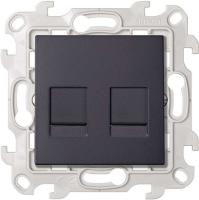 Simon 24 Harmonie Розетка для передачи данных 2xRJ45 Cat.6 UTP цвета графит Simon 24 Harmonie Розетка для передачи данных 2xRJ45 Cat.6 UTP цвета графит