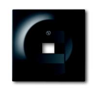 ABB BJE Impuls Черный бархат Накладка 1-й ТЛФ и комп розетки наклонной (мех 213/16)