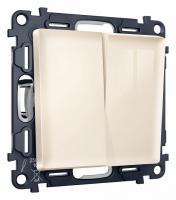Комплект механизма 2-клавишного проходного выключателя ALFA MA303020 Бежевый глянец QUANT