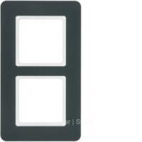 Berker Q.7 Антрацит с эффектом бархата Рамка 2-местная