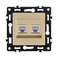 Розетка двойная Ethernet RJ45 Cat.6, золотой Kollinger Asthetik AS-018GD
