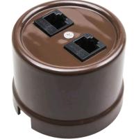 BIRONI Лизетта Пластик Коричневый Розетка 2-ая RJ45