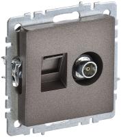 IEK BRITE Роз. двойная TV+RJ45 кат.5E РТВ/РК12-БрТБ бр.