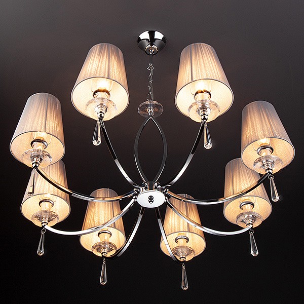 Подвесная люстра с абажурами 60079/8 хром Eurosvet Valery
