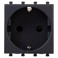 DKC Avanti Черный матовый Розетка 2P+E со шторками 2 модуля