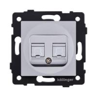 Розетка двойная Ethernet RJ45 Cat.6, серый Kollinger REA-015GY для Aspekt, Eleganz, Reflex