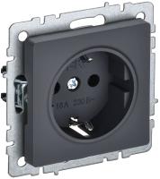 IEK BRITE Розетка с з/к без з/ш 16А РС11-1-0-БрГ графит