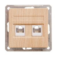 Systeme Electric Wessen 59 Сосна Розетка компьютерная 2-ая RJ45 кат.5e