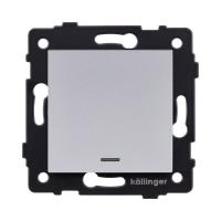 Выключатель 1-клавишный перекрестный 10А/250В с LED подсветкой, серый Kollinger REA-S-015GY для Aspekt, Eleganz, Reflex