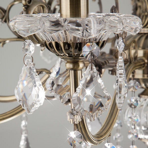 Люстра с хрусталем 3281/8 античная бронза Eurosvet Elisha Люстра с хрусталем 3281/8 античная бронза Eurosvet Elisha