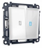 Комплект механизма 2-клавишного проходного выключателя с подсветкой 10000K ALFA MA104040 Белый глянец QUANT