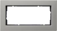 Gira E2 Сталь Рамка 2-ая без перегородки заподлицо
