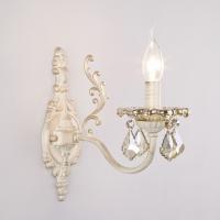 Бра с хрусталем 3281/1 белый с золотом Eurosvet Elisha