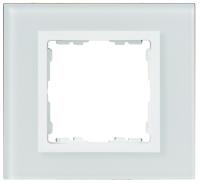 Simon 82 Centr. Белый/Белый(стекло) Рамка с суппортом на 5 узких модулей