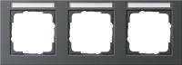 Gira E2 Антрацит Рамка 3-ая горизонтальная с полем для надписи