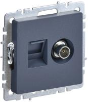 IEK BRITE Розетка двойная TV+RJ45 кат.5E РТВ/РК12-БрМ маренго